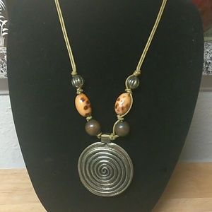 Cute rope necklace w/ large pendant